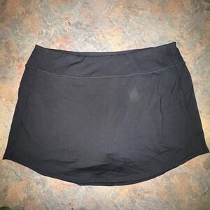 DSG Womens Performance Mid Rise Skort 2XL Black Slim Fit With Built-In Shorts